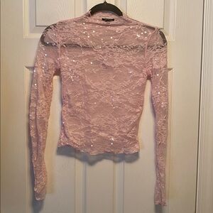 Wild Fable Elegant Light Pink Lace Blouse…size XXS